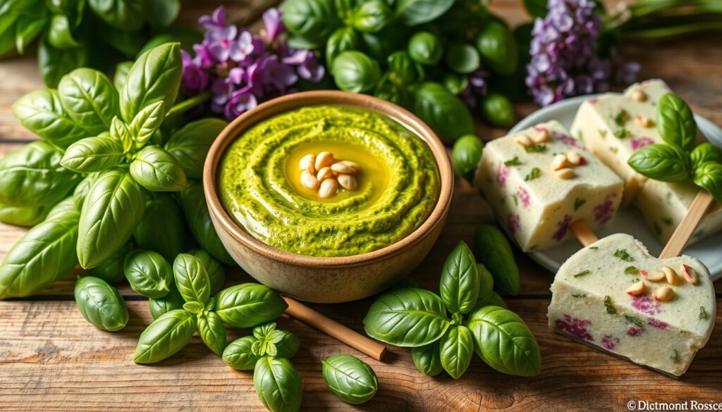 Basil Pesto and Frozen Treats