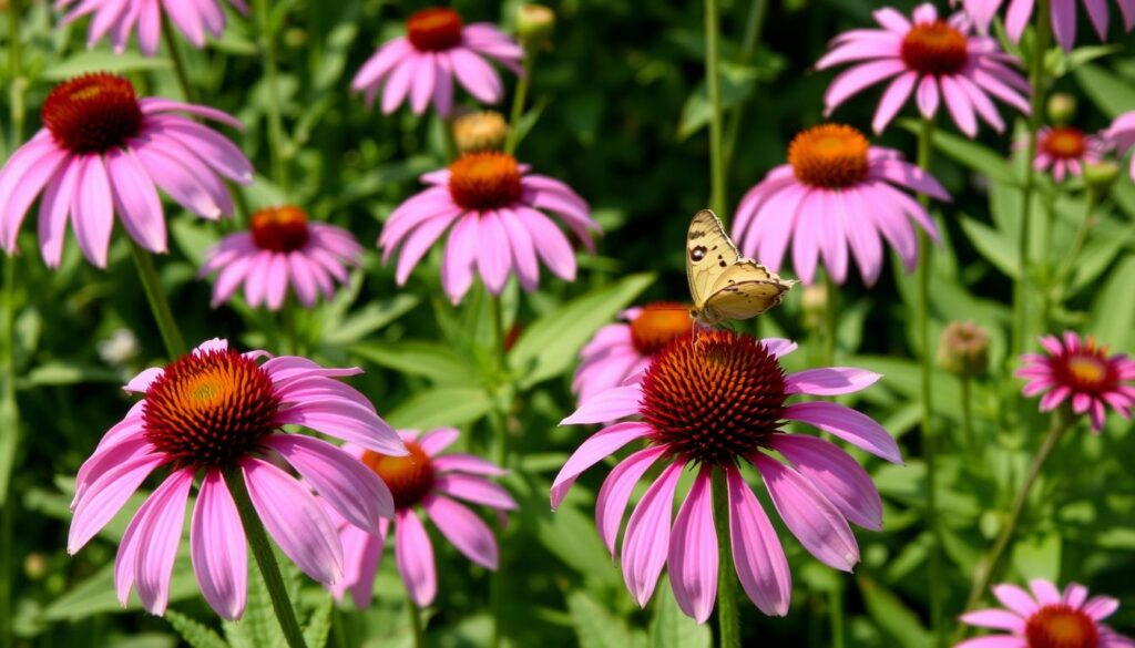 Coneflowers with Butterfly