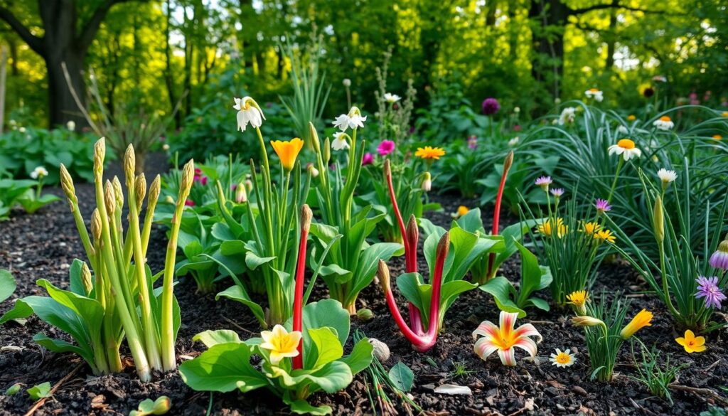 Early spring perennial vegetables