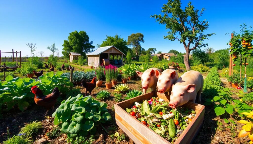 Feeding Pigs in Permaculture