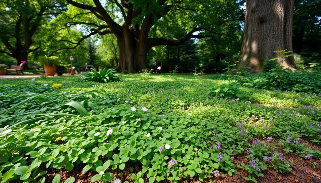 Ground covers and canopy trees