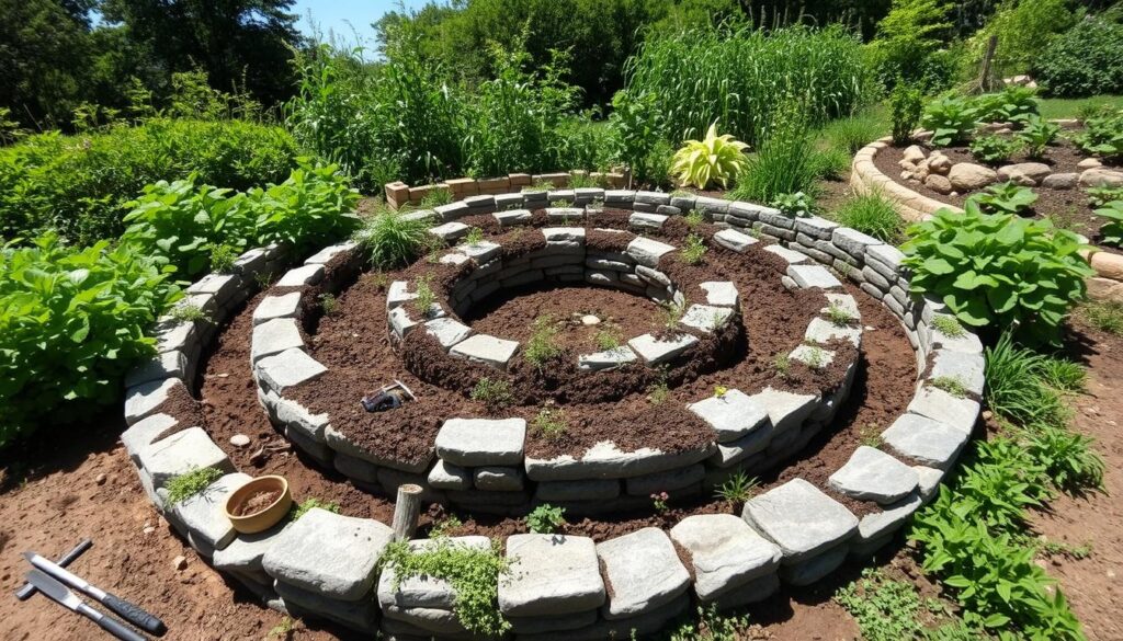 Herb spiral construction