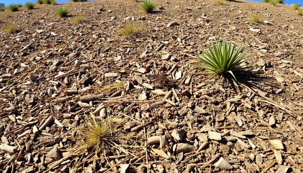 Mulching arid land