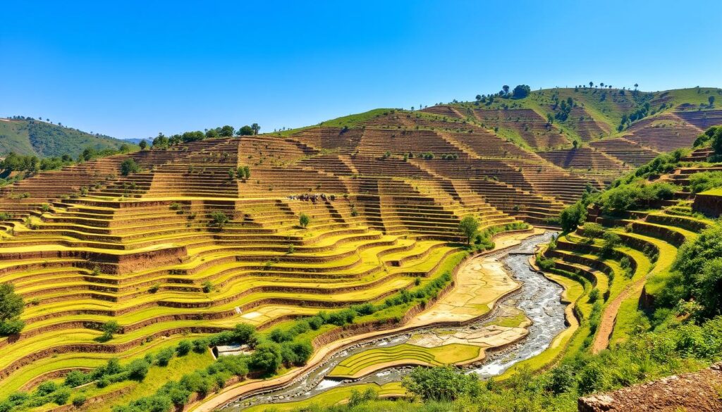 Terraces erosion control