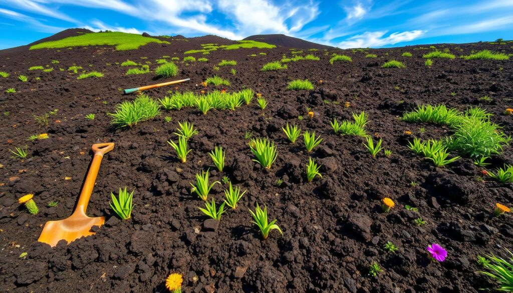 Volcanic soil preparation