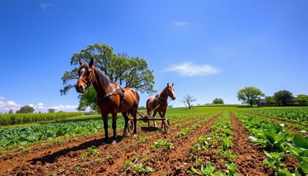 horses for working the land