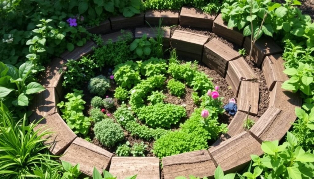 keyhole beds and herb spirals