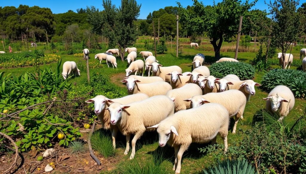 sheep grazing in permaculture