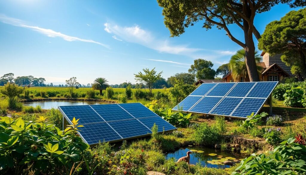 Solar panels in permaculture