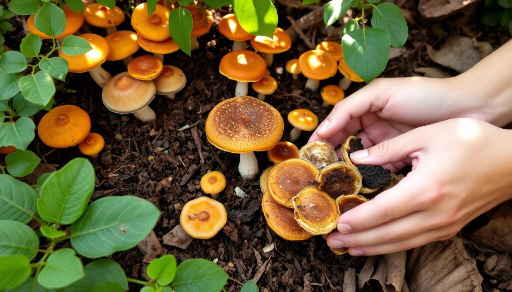 mushroom harvesting